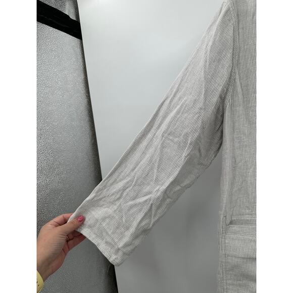 Eileen Fisher NWT Rustic Organic Linen Cotton Lightweight Jacket Gray Sz Large - Picture 12 of 14